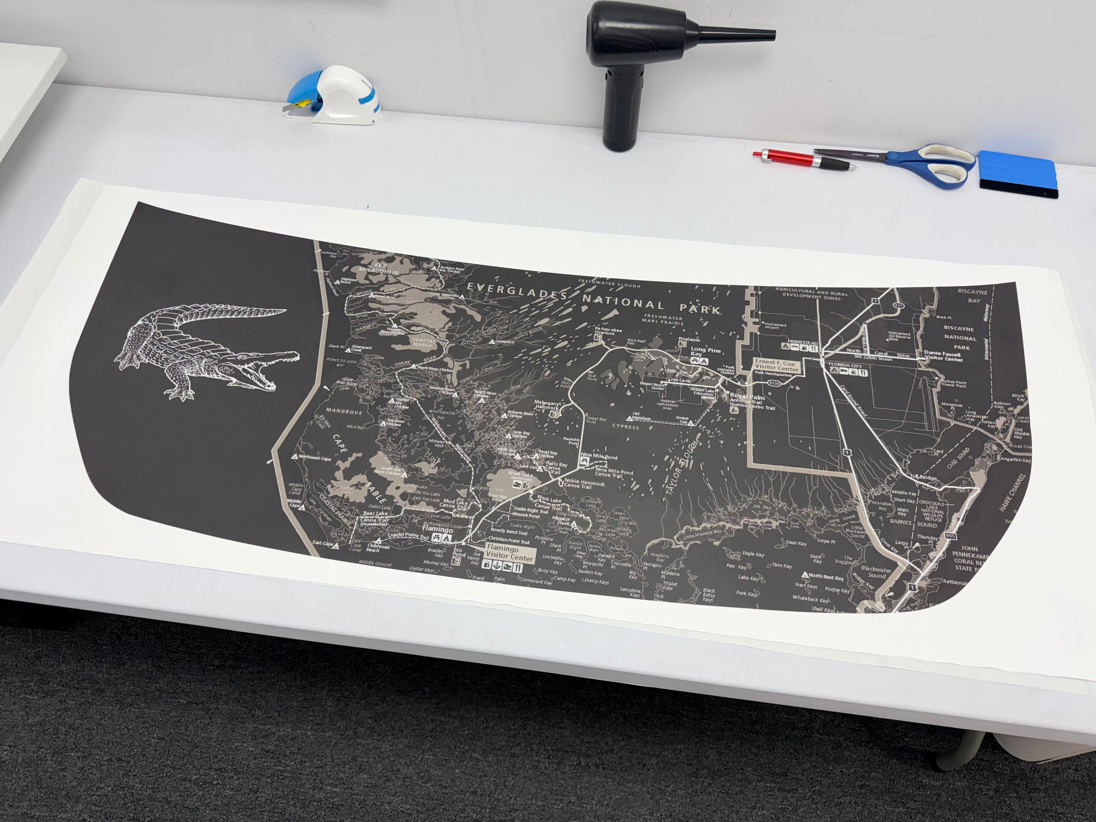 Stealth Clear Everglades Topographic Map Hood Overlay - 2021+ Bronco StickerFab