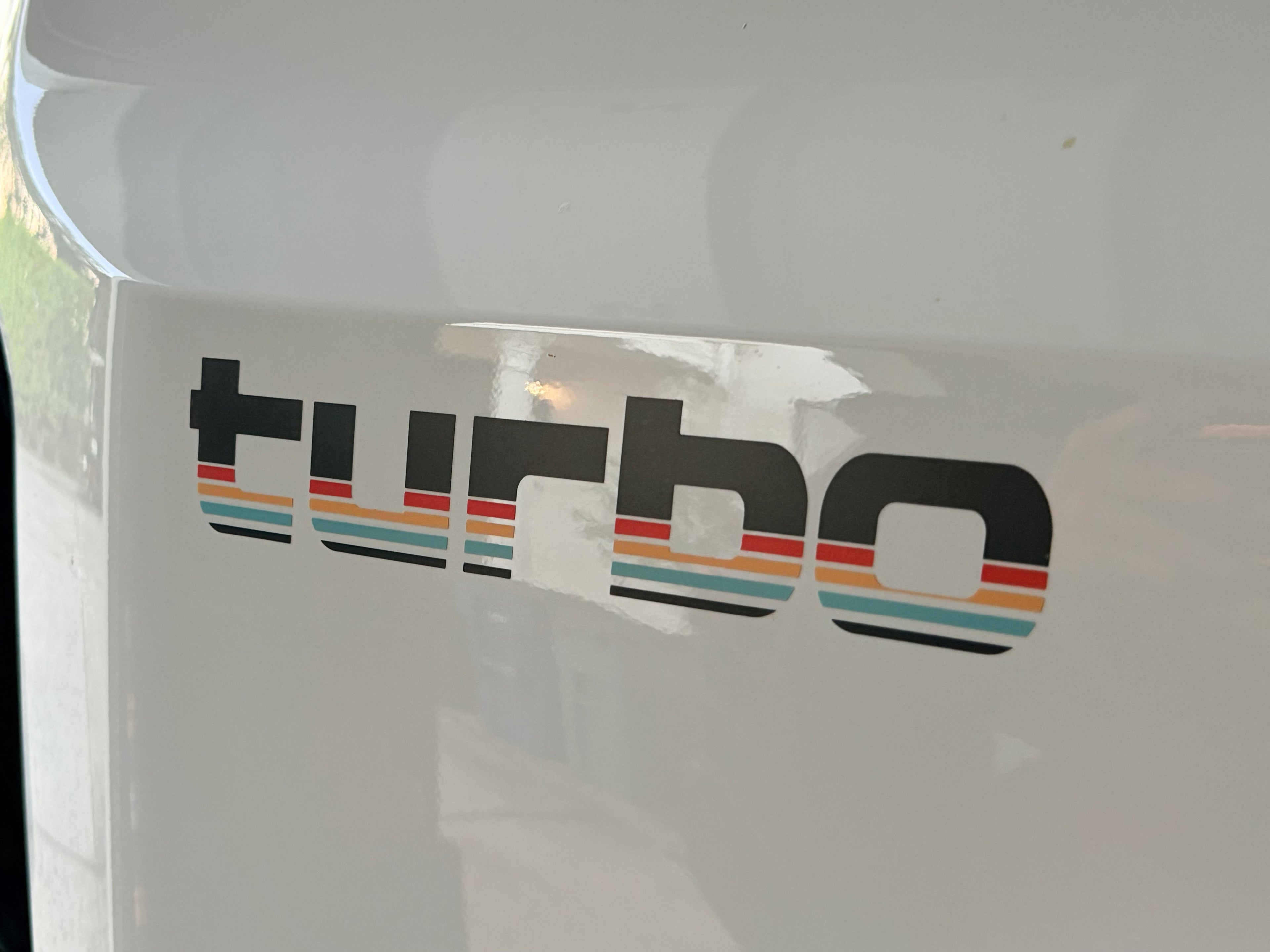Turbo Retro Style Graphic Fender Decals (Pair) - Universal StickerFab