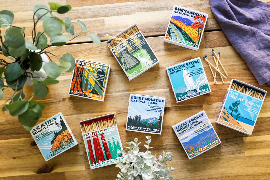 Great Smoky Mountains Vintage National Park Cabin Matches Good & Well Supply Co.