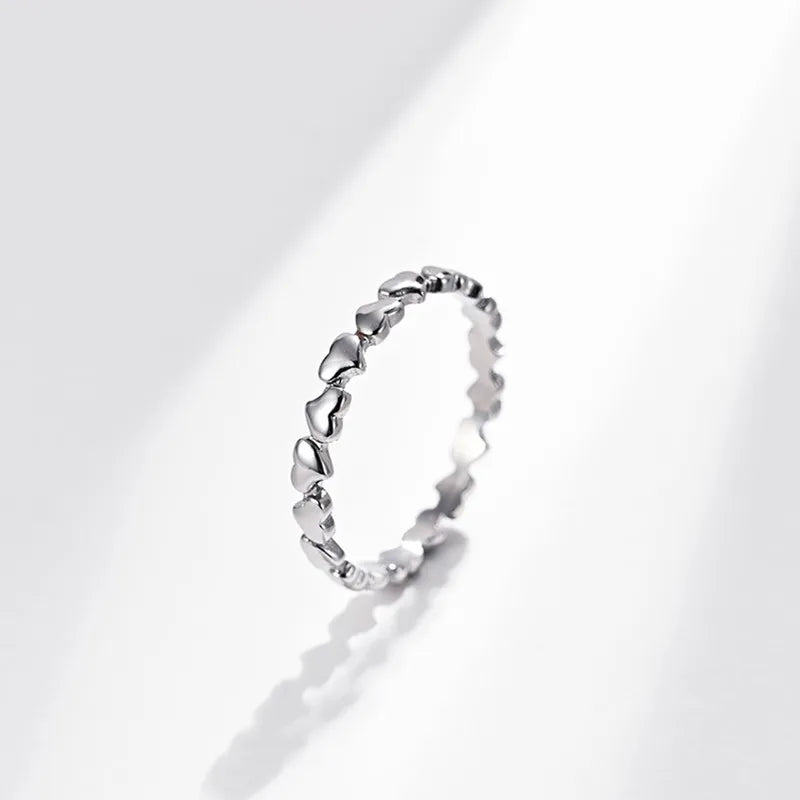 3mm Stainless Steel Heart Eternity Ring Wedding Band for Women Girl Size 5-11 Vera Lux