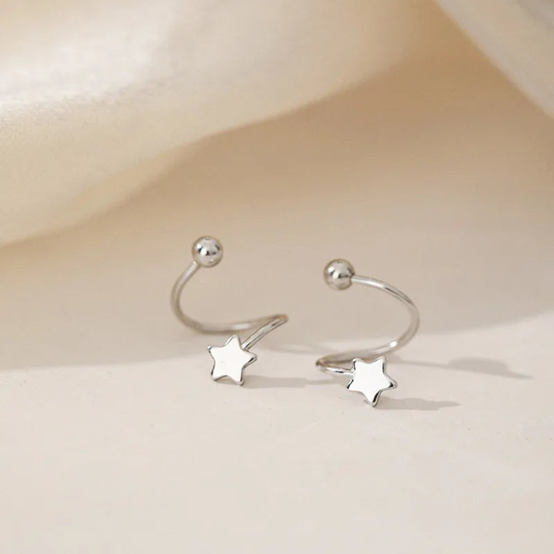 VENTFILLE 925 Silver Star Flash Crystal Summer Small Fresh Female 2022 New Trendy Personality Earrings Vera Lux