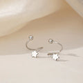 VENTFILLE 925 Silver Star Flash Crystal Summer Small Fresh Female 2022 New Trendy Personality Earrings Vera Lux
