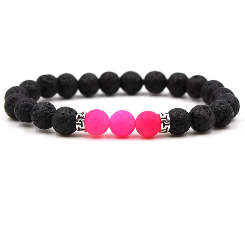 8MM Natural Stone Beaded Chain bracelets For Women Men Couple Lava Rock Healing Balance Beads Reiki Buddha Chakra Bangle Jewelry Vera Lux