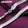 Aravant 925 Sterling Silver 16/18/20/22/24/26 Inch 6MM Flat Snake Chain Necklace For Women Men Fashion Wedding Jewelry Vera Lux