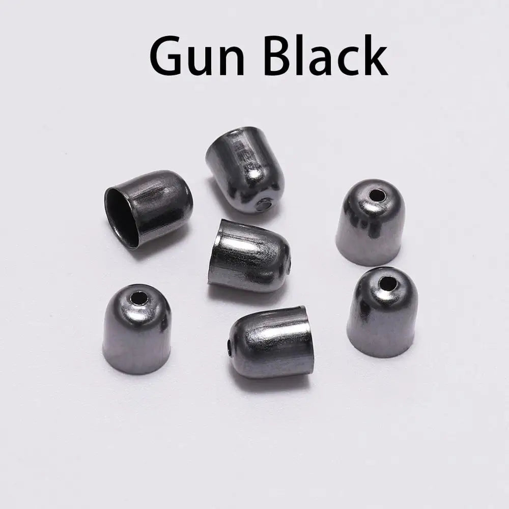 50-100pcs/lot Crimp End Caps Leather Cords End Tip Beads Caps Fit 4 -12mm Clasps For DIY Jewelry Making Findings Supplies Vera Lux