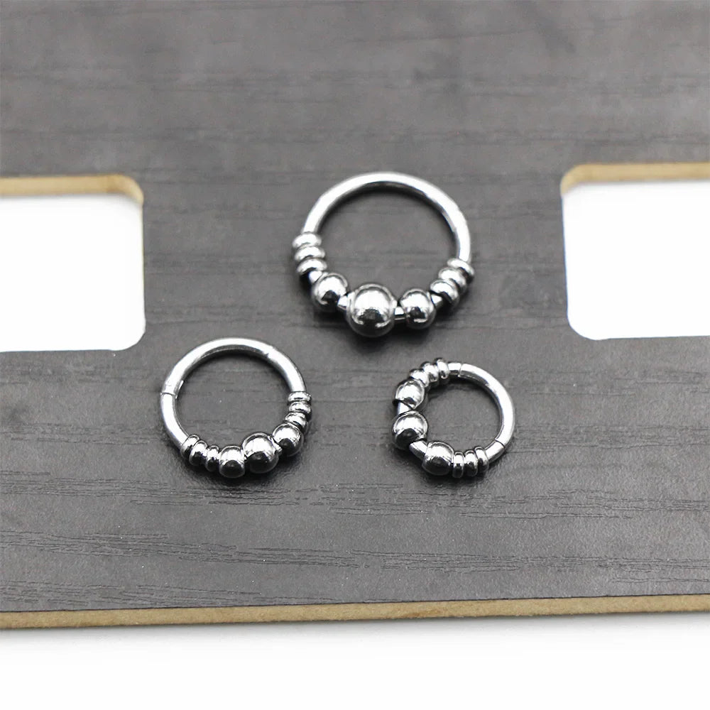1pc 316L Surgical Steel  Septum Clicker Ear Cartilage Helix Tragus Faux Daith Earring Hoop Body  Piercing Jewelry Nose Ring Vera Lux