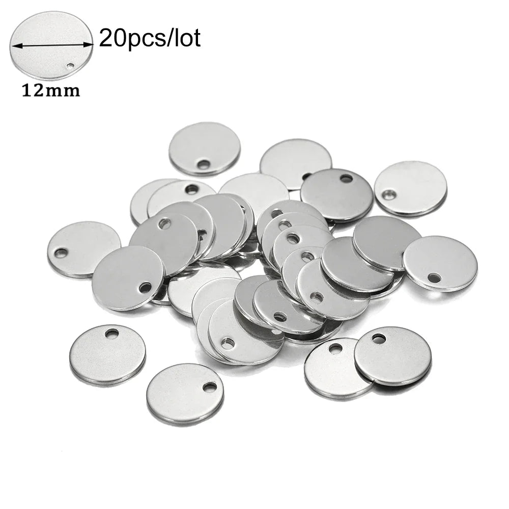 10-50Pcs Gold Stainless Steel Customized Dog Tag Heart-Shaped Oval Blanks Charm Pendant Charms For DIY Jewelry Making Supplies Vera Lux