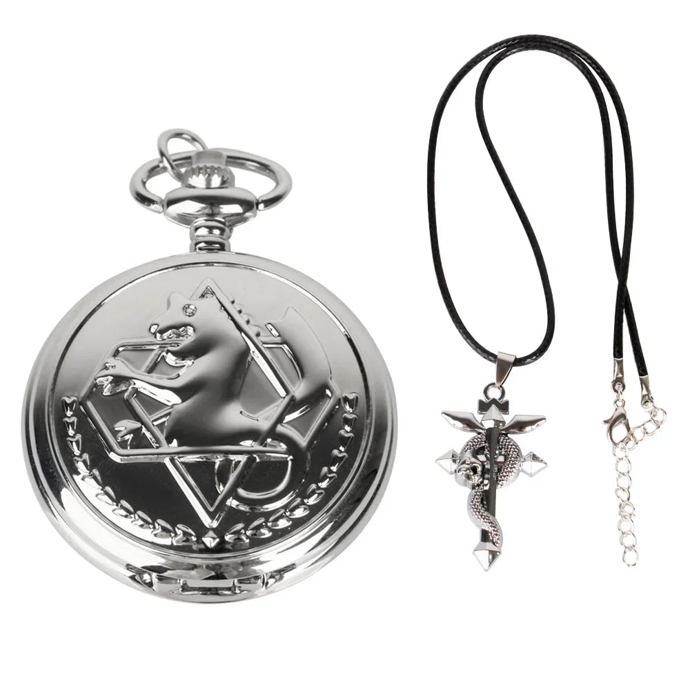 Fullmetal Alchemist High Grade Gifts Sets Pocket Watch Cosplay Japan Anime Necklace Clock Accessories With Box CF1217 Vera Lux