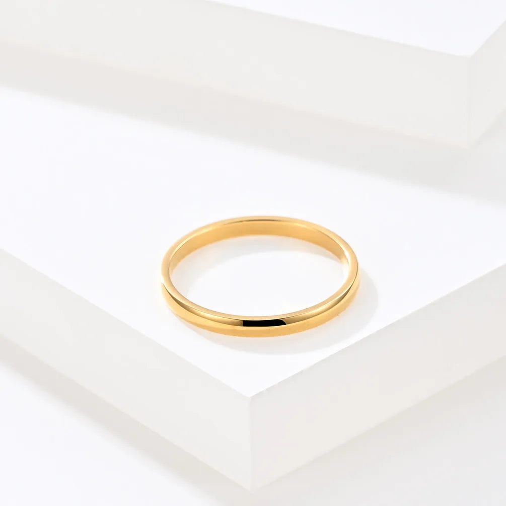 2mm Thin Stackable Ring Stainless Steel Couple Rings for Women Men Size 4-12 Vera Lux