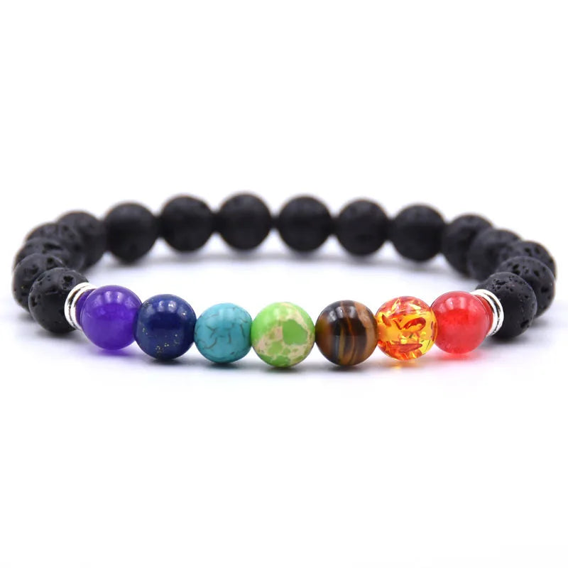 8MM Natural Stone Beaded Chain bracelets For Women Men Couple Lava Rock Healing Balance Beads Reiki Buddha Chakra Bangle Jewelry Vera Lux