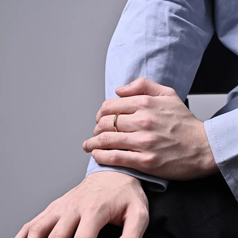 2mm Thin Stackable Ring Stainless Steel Couple Rings for Women Men Size 4-12 Vera Lux