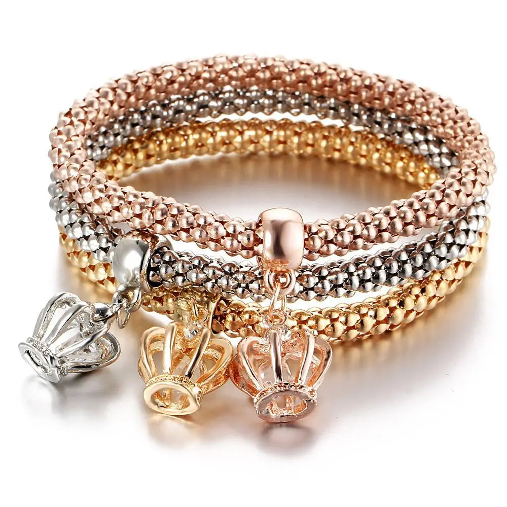 3colors/Lot Elastic Bracelets & Bangle For Women Crystal Tree of Life Owl Key lock Music Note Owl Butterfly Heart Charm Jewelry Vera Lux
