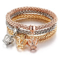 3colors/Lot Elastic Bracelets & Bangle For Women Crystal Tree of Life Owl Key lock Music Note Owl Butterfly Heart Charm Jewelry Vera Lux