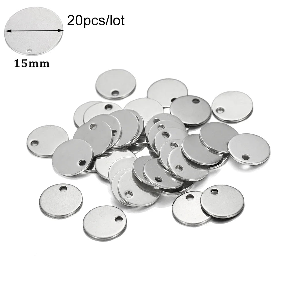 10-50Pcs Gold Stainless Steel Customized Dog Tag Heart-Shaped Oval Blanks Charm Pendant Charms For DIY Jewelry Making Supplies Vera Lux