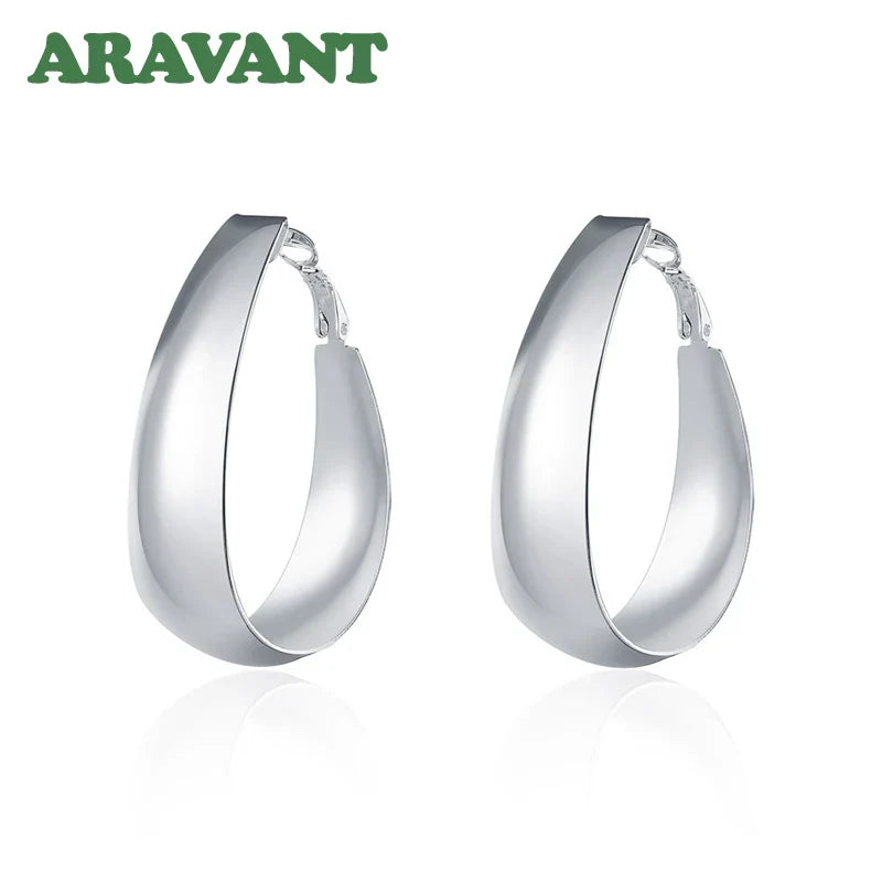 Aravant 925 Silver Smooth U Shaped Hoop Earrings For Women Fashion Jewelry Vera Lux