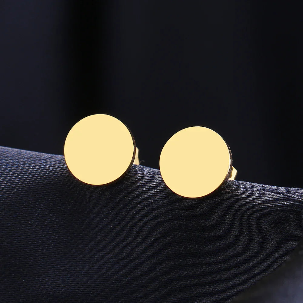 Stainless Steel Earrings Minimalist Round Fashion Stud Earrings Classic Simple Earrings For Women 2022 Jewelry Wedding Party Vera Lux