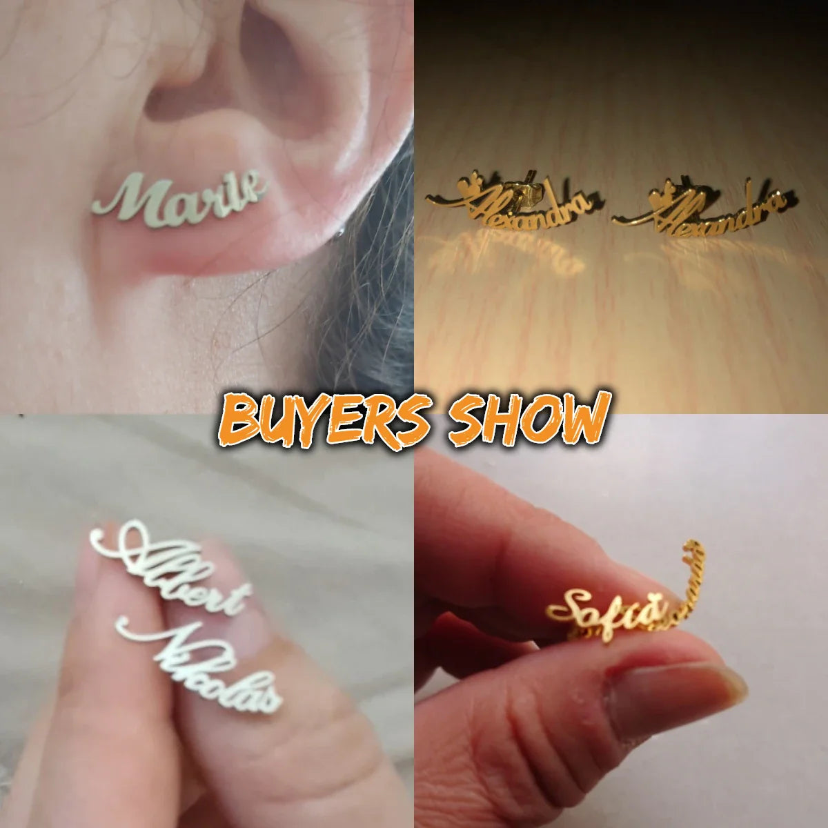Sipuris Custom Name Logo Stud Earrings Stainless Steel Personalized Initial Nameplate Fashion Jewelry For Women Weddings Gifts Vera Lux