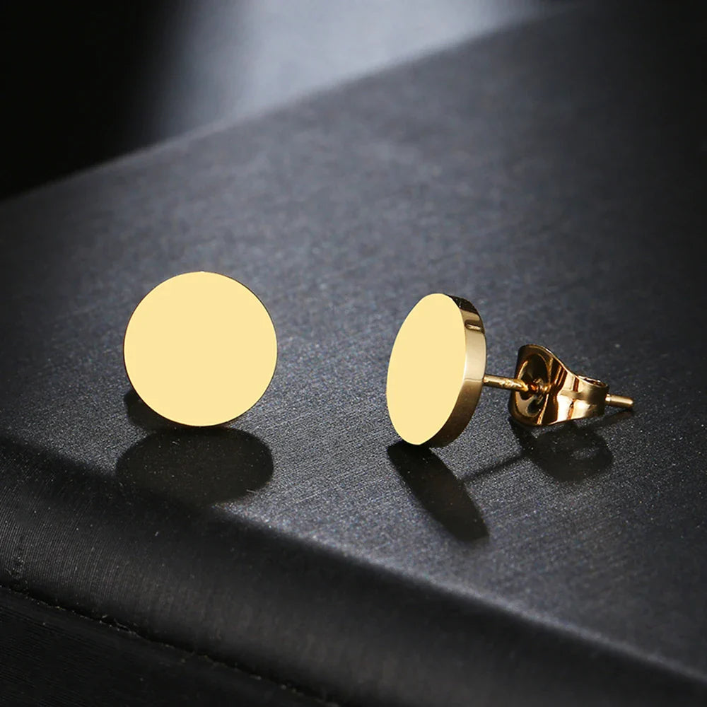 Stainless Steel Earrings Minimalist Round Fashion Stud Earrings Classic Simple Earrings For Women 2022 Jewelry Wedding Party Vera Lux