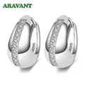 Real 925 Sterling Silver 18mm Small Hoop Earrings For Women Wedding Jewelry Gift Vera Lux