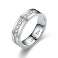 Fashion Stainless Steel Couple Engagement Rings For Women Men Crystal I LOVE YOU Ring 2021 Wedding Jewelry Gift Vera Lux