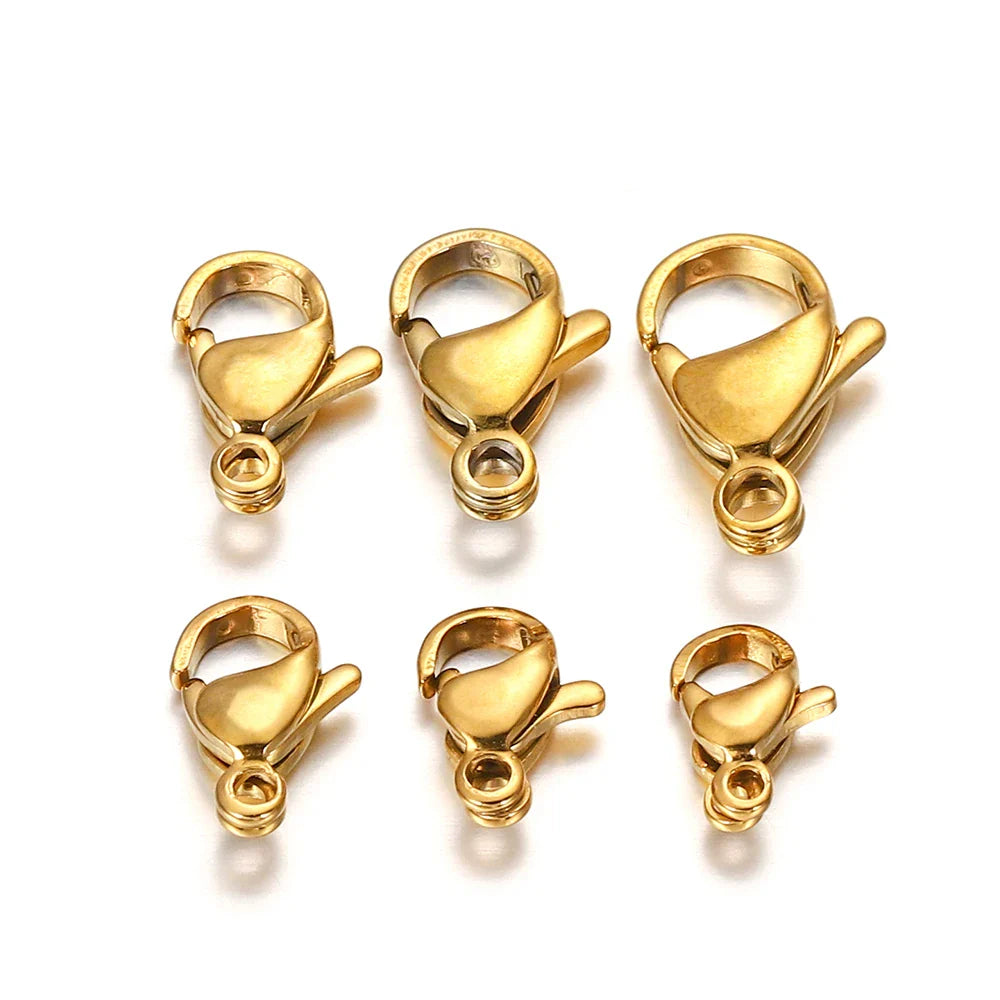 10pcs/lot Stainless Steel Lobster Clasp Hooks Bracelet Necklace Chain Connectors For DIY Jewelry Making Supplies Accessories Vera Lux