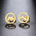 Stainless Steel Earrings Contour Mountain Fashion Stud Earrings Classic Simple Earrings For Women 2022 Jewelry Wedding Party NEW Vera Lux