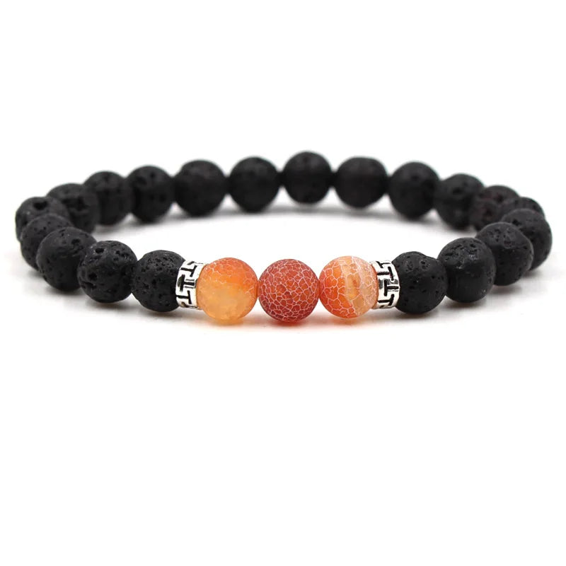 8MM Natural Stone Beaded Chain bracelets For Women Men Couple Lava Rock Healing Balance Beads Reiki Buddha Chakra Bangle Jewelry Vera Lux