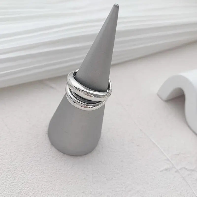 VENTFILLE 925 Sterling Silver Rings New Fashion Party Jewelry Vintage Charm Double Layer Geometric Nail Design Accessories Gifts Vera Lux