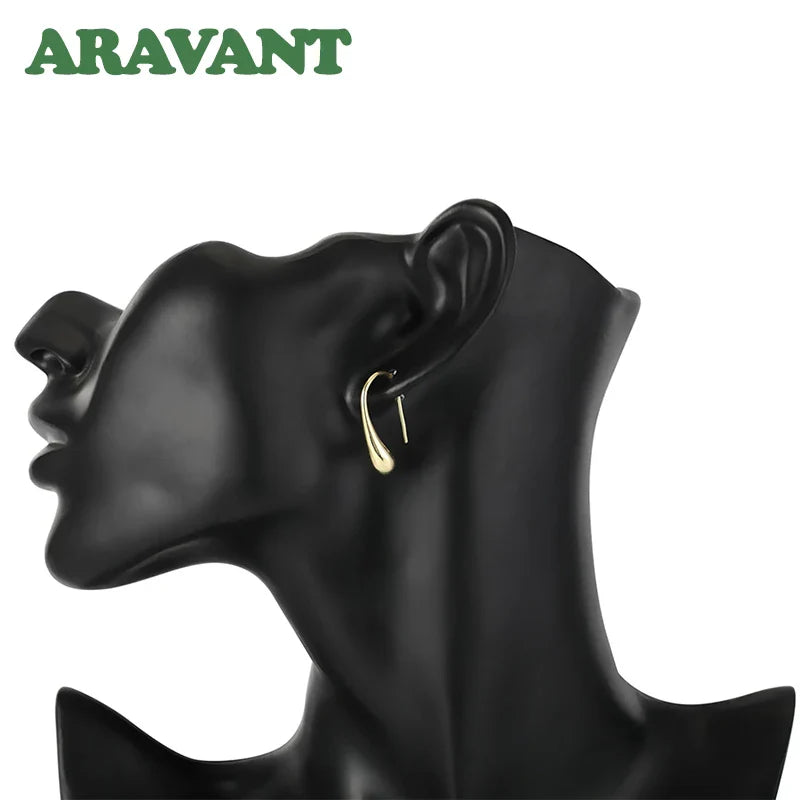 Aravant 925 Silver Earring For Women Water Drop Gold Earrings Fashion Wedding Jewelry Gifts Vera Lux