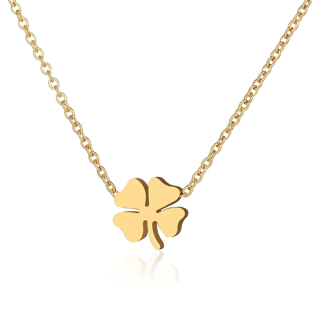 Stainless Steel Necklaces Four Leaf Clover Fashion Classic Style Men Chain Necklace For Women Jewelry Collar Pendant Gifts NEW Vera Lux