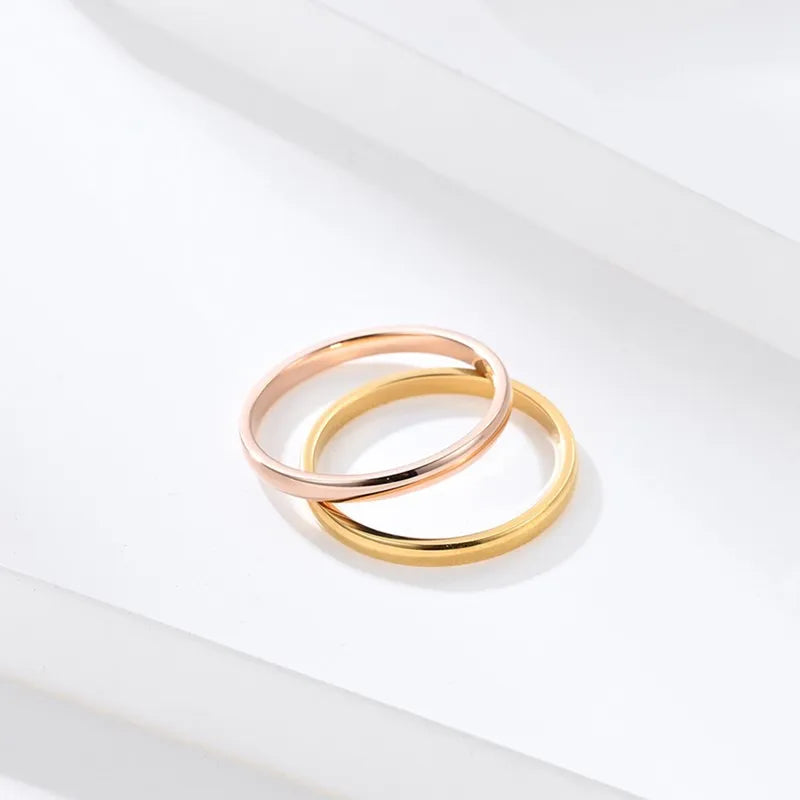 2mm Thin Stackable Ring Stainless Steel Couple Rings for Women Men Size 4-12 Vera Lux