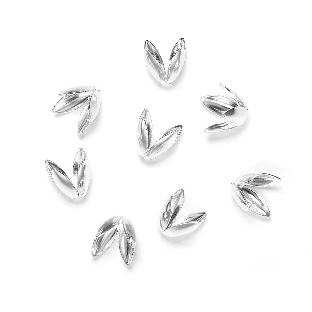 100pcs/lot Four Leaves Flower Metal Bulk Loose Sparer Caps Petal Apart End Bead Caps For Jewelry Making Bracelet Findings Vera Lux