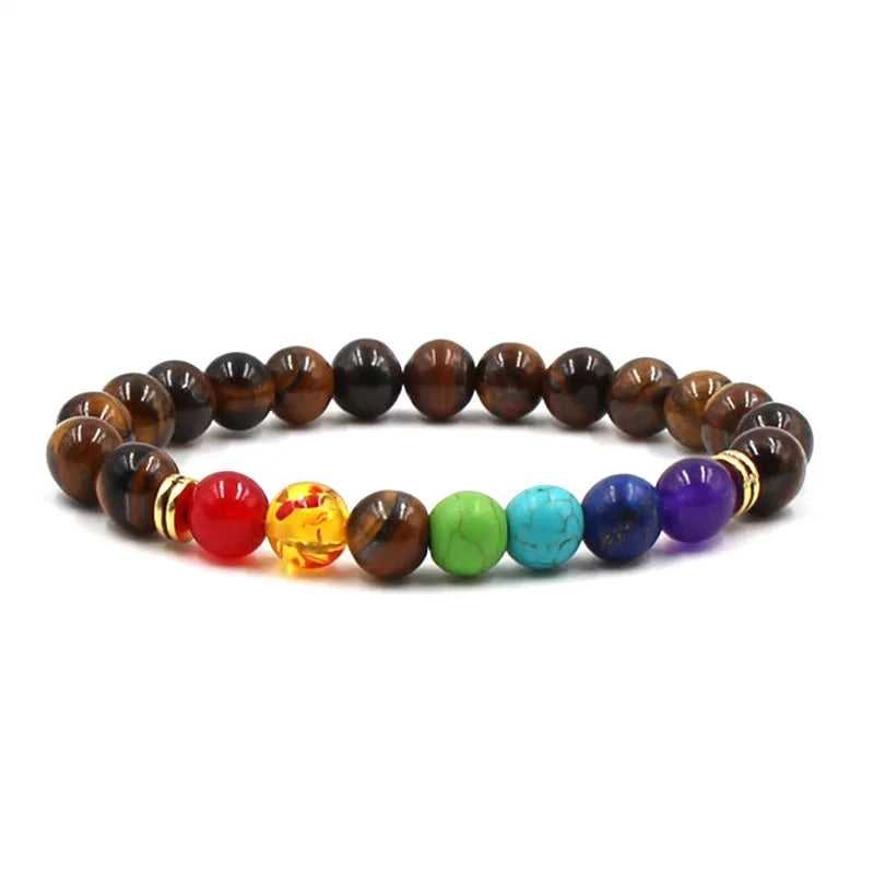 8MM Natural Stone Beaded Chain bracelets For Women Men Couple Lava Rock Healing Balance Beads Reiki Buddha Chakra Bangle Jewelry Vera Lux