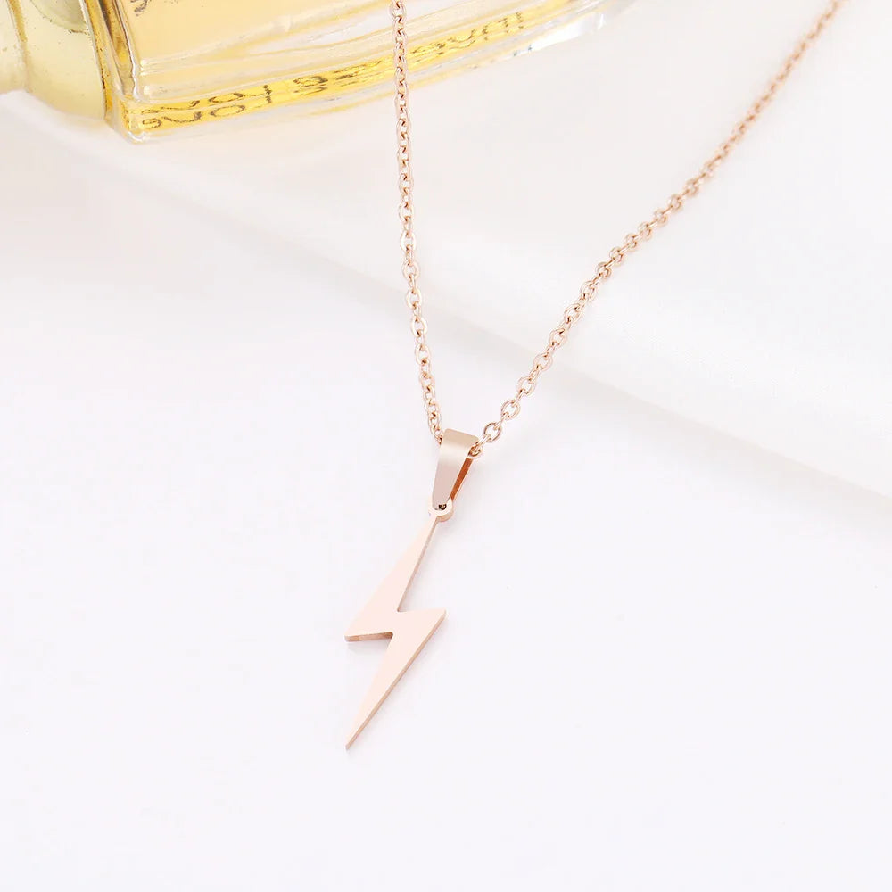 DOTIFI Stainless Steel Necklace Hot Lightning Necklaces For Women Protection Pendants For Girlfriend Gifts Charms Jewelry Vera Lux