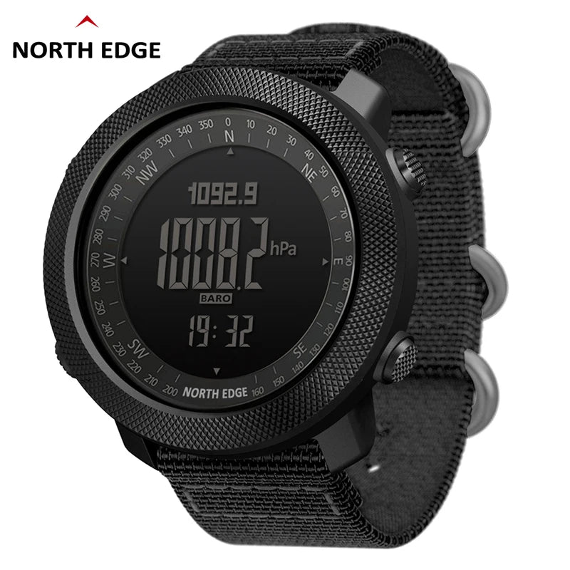 NORTH EDGE Men's sport Digital watch Hours Running Swimming Military Army watches Altimeter Barometer Compass waterproof 50m Whatever the Treasure