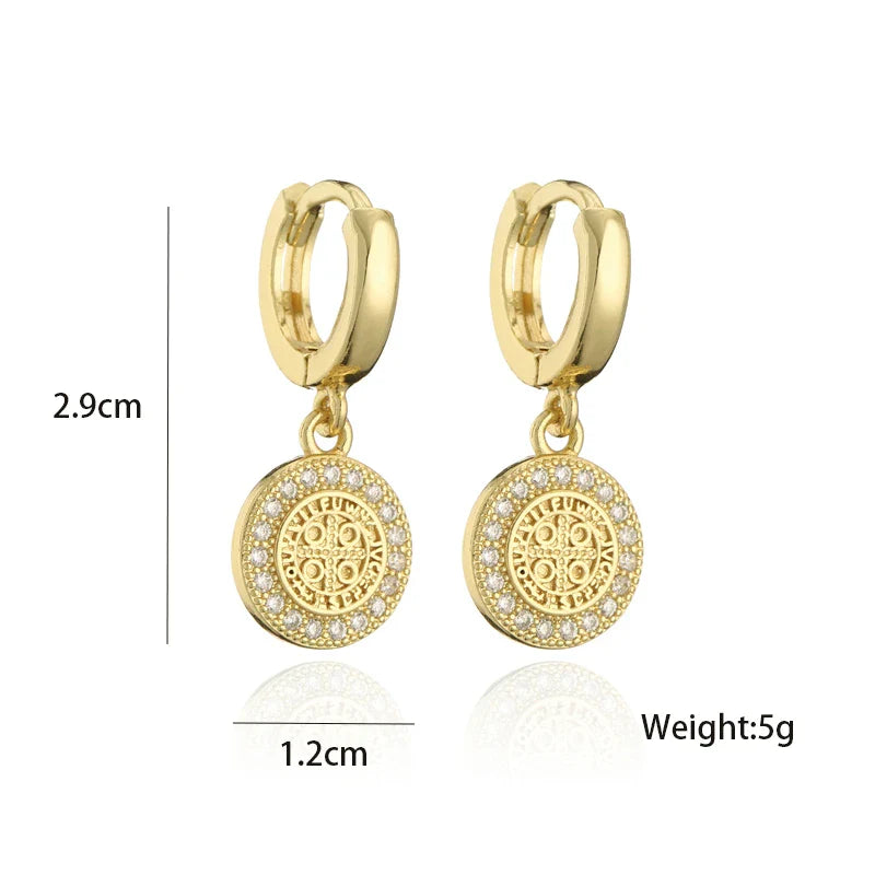 NEWBUY Fashion Gold Color Copper Geometric Earrings Luxury CZ Elephant Charm Dangle Earring Female Party Jewelry Accessories Vera Lux