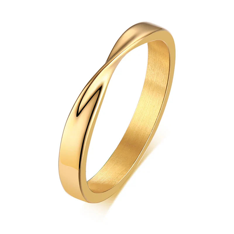 Mobius Wedding Ring for Women, Stainless Steel Dainty Endless Twist Knot, Infinity Promise Engagement Ring Vera Lux