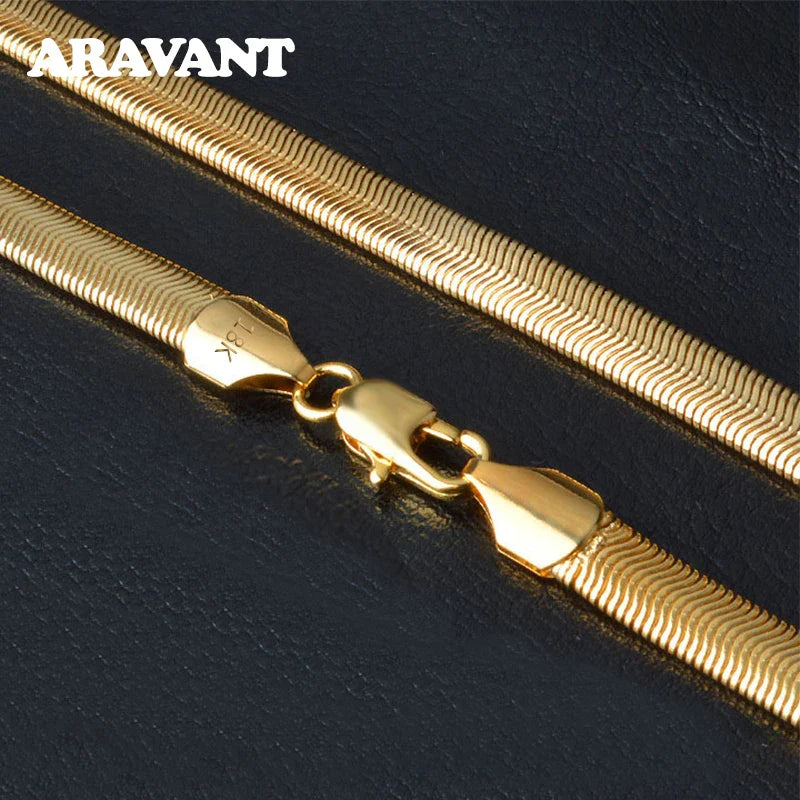 Aravant 925 Silver 18K Gold 6MM Snake Chain Necklace For Men Women Fashion Jewelry Vera Lux
