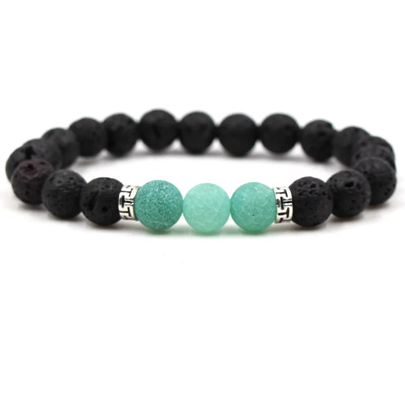 8MM Natural Stone Beaded Chain bracelets For Women Men Couple Lava Rock Healing Balance Beads Reiki Buddha Chakra Bangle Jewelry Vera Lux