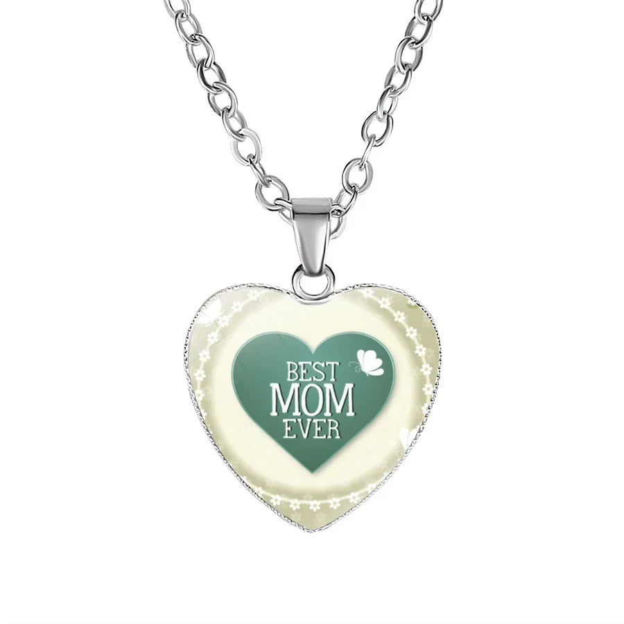 BEST MOM EVER necklaces For Women Mama Letter Heart shape pendant Chains Fashion Mother's Day Jewelry Gift Vera Lux