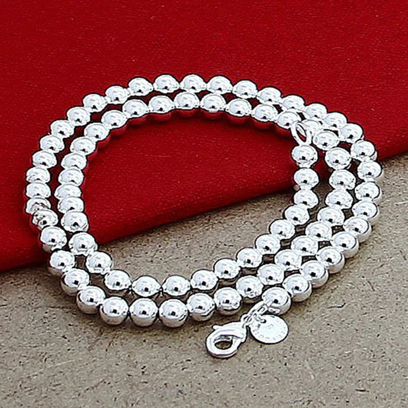 Aravant 925 Silver 4MM/6MM/8MM/10MM Bead Chain Necklace For Men Women Fashion Jewelry Vera Lux