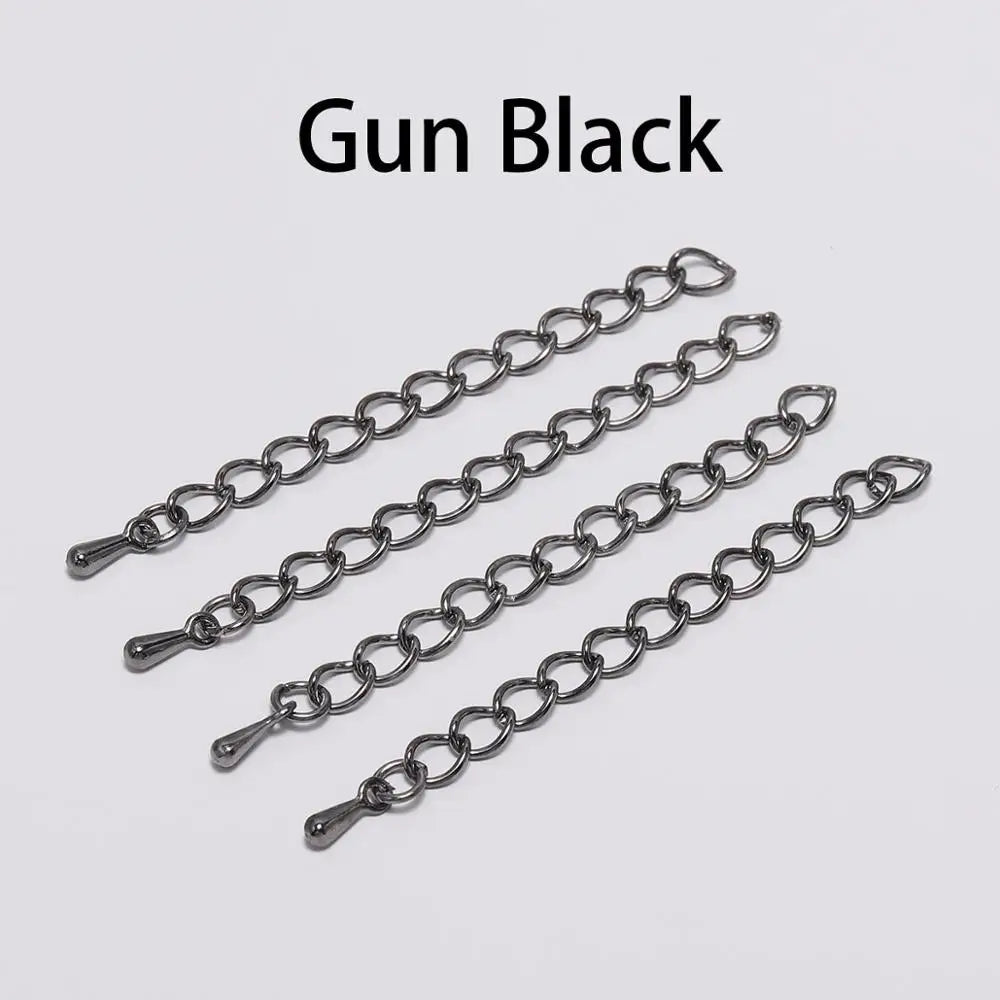 20pcs/lot 50-70mm Extended Extension Tail Chain Connectors Water Drop End Beads For DIY Jewelry Making Bracelet Necklace Vera Lux