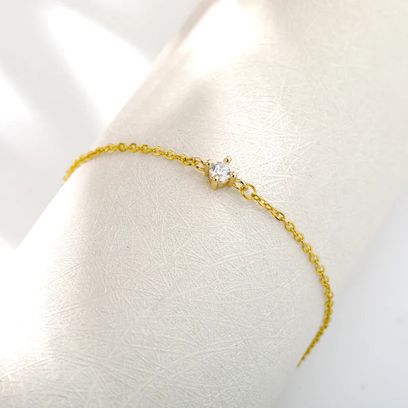Single Zircon Circle Bead Bracelets For Women Stainless Steel Bracelet Summer Jewelry Couple Friends Accessories Gift 2023 Vera Lux
