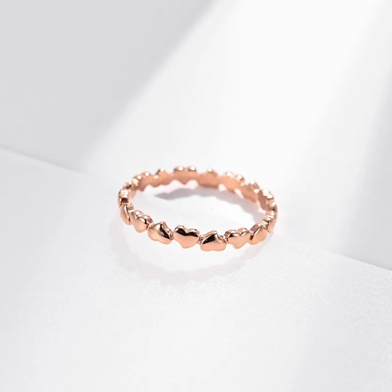 3mm Stainless Steel Heart Eternity Ring Wedding Band for Women Girl Size 5-11 Vera Lux