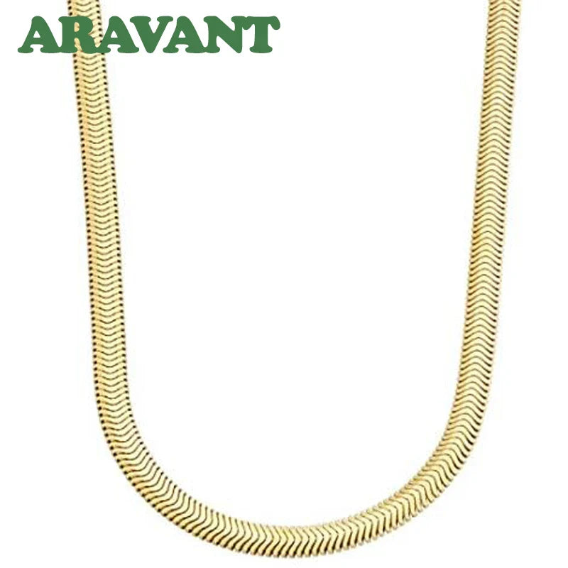 Aravant 925 Silver 18K Gold 6MM Snake Chain Necklace For Men Women Fashion Jewelry Vera Lux