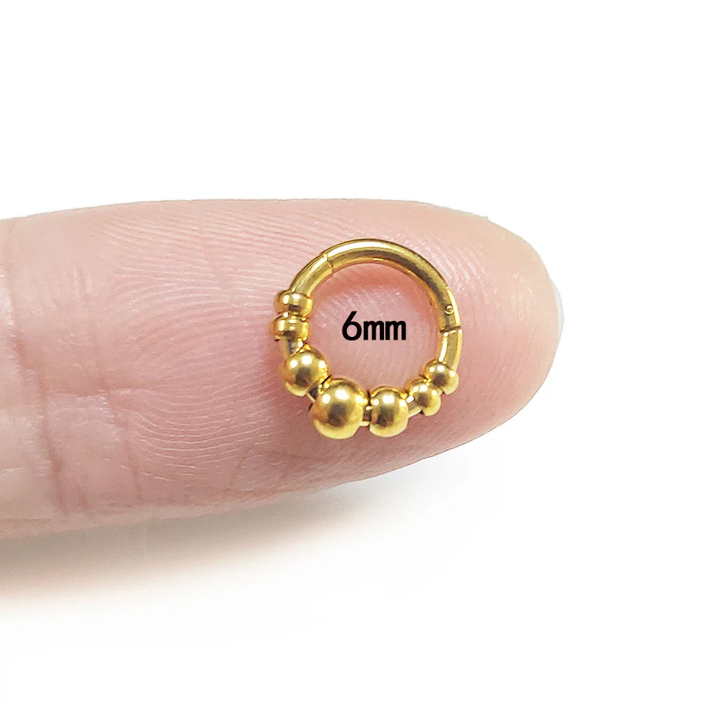 1pc 316L Surgical Steel  Septum Clicker Ear Cartilage Helix Tragus Faux Daith Earring Hoop Body  Piercing Jewelry Nose Ring Vera Lux