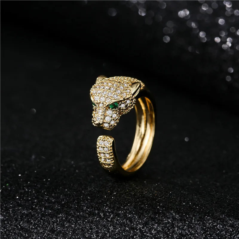 Fashion Full CZ Inlaid Animal Ring Opening Personality Unisex Ring Party Jewelry Gift Dropshipping Vera Lux