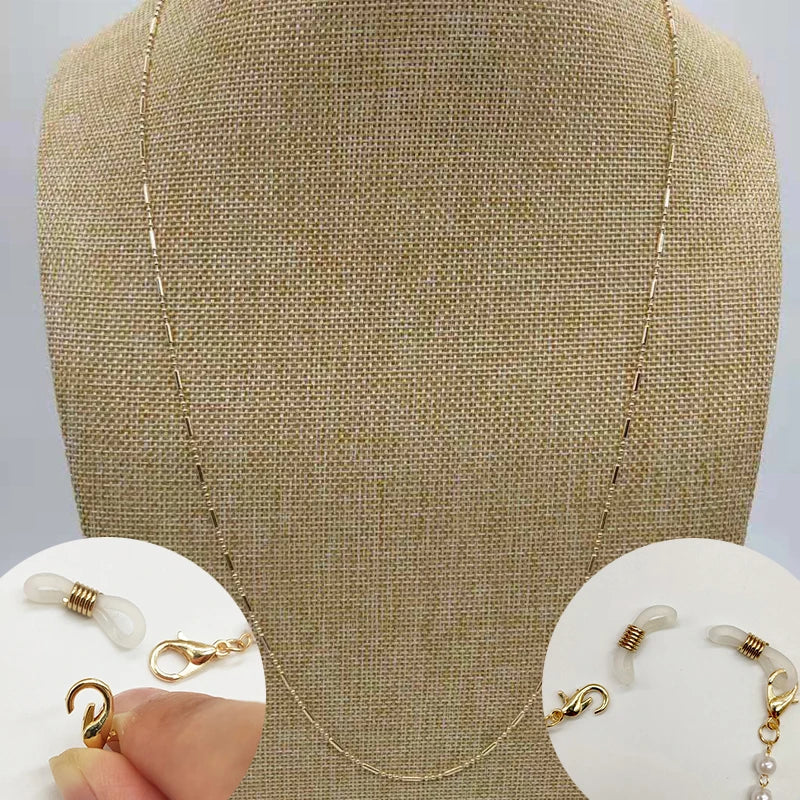 JWER Fashion Woman Sunglasses Chain Cylinder Bead Chain Anti-Falling Glasses Eyeglasses Cord Necklace Mask Chain for Women Gifts Vera Lux