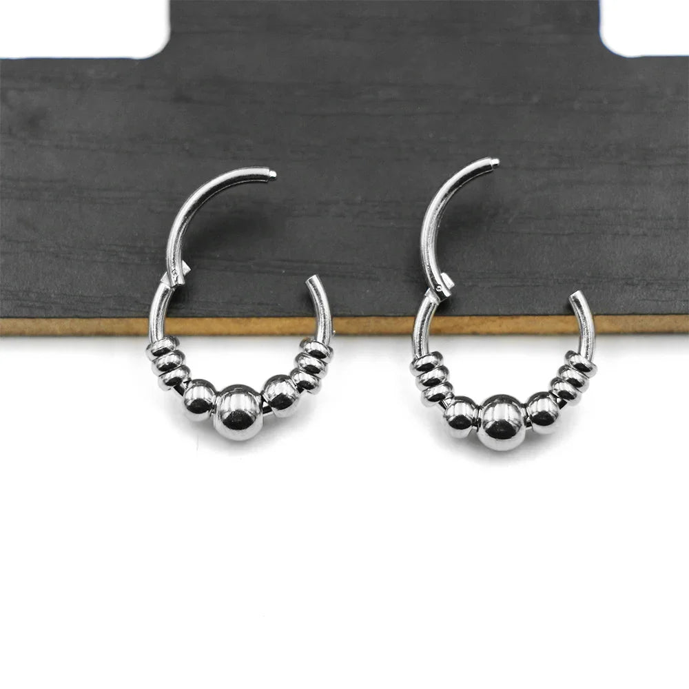 1pc 316L Surgical Steel  Septum Clicker Ear Cartilage Helix Tragus Faux Daith Earring Hoop Body  Piercing Jewelry Nose Ring Vera Lux