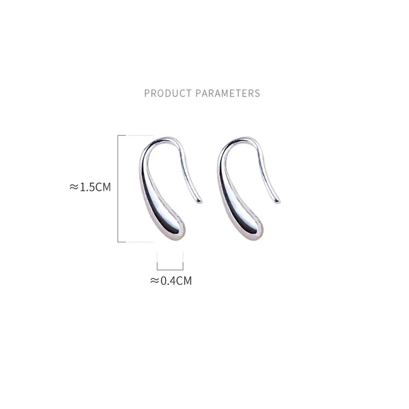 925 Sterling Silver Water Drop Shape Earrings for Women  Simple Temperament Ins Retro Jewelry Party Birthday Gifts Vera Lux